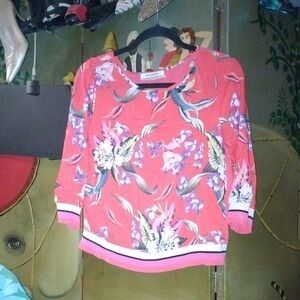 Aldo Martins Floral Blouse - Red and Pink